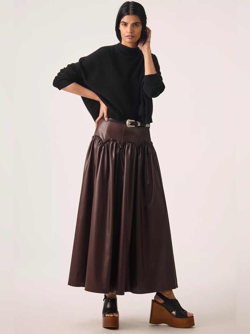 Pilcro Alani 100% Cashmere Mock Neck Sweater Black Size M Anthropologie